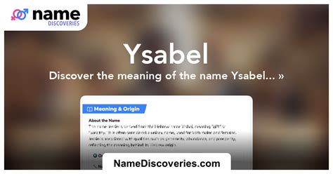 ysabel pronunciation